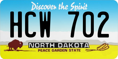 ND license plate HCW702
