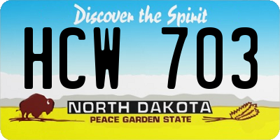 ND license plate HCW703