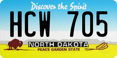 ND license plate HCW705