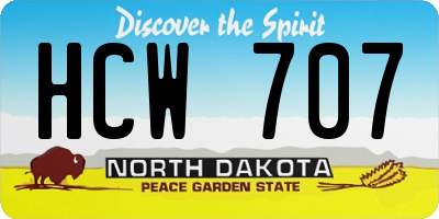 ND license plate HCW707