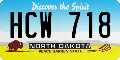 ND license plate HCW718