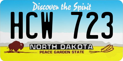 ND license plate HCW723