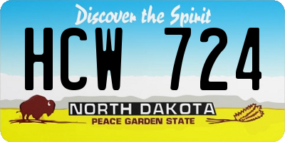 ND license plate HCW724