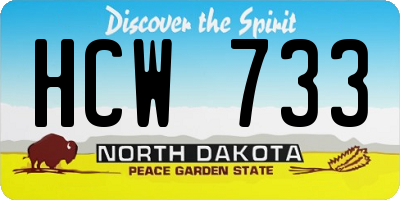 ND license plate HCW733