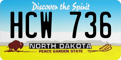 ND license plate HCW736