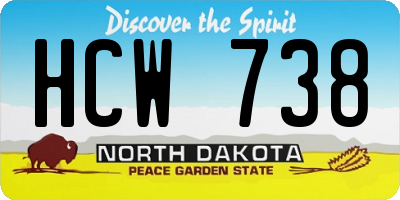 ND license plate HCW738