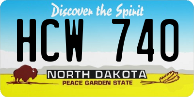 ND license plate HCW740