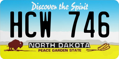 ND license plate HCW746