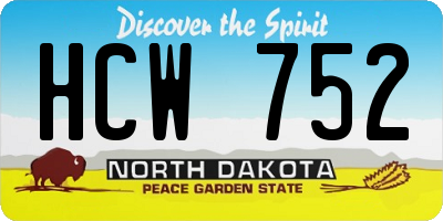 ND license plate HCW752