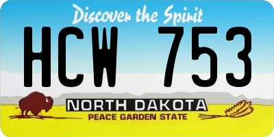 ND license plate HCW753