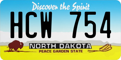 ND license plate HCW754