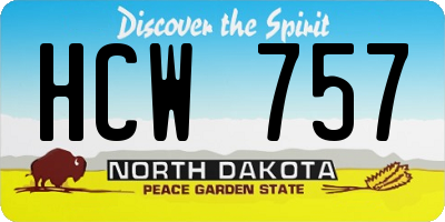 ND license plate HCW757