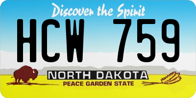 ND license plate HCW759