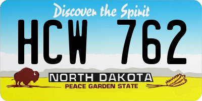 ND license plate HCW762