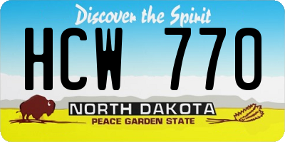 ND license plate HCW770