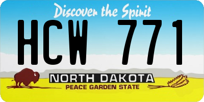 ND license plate HCW771