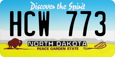 ND license plate HCW773