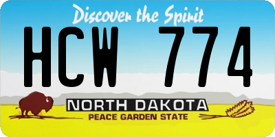 ND license plate HCW774