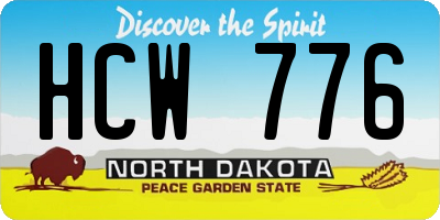 ND license plate HCW776