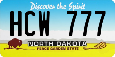 ND license plate HCW777