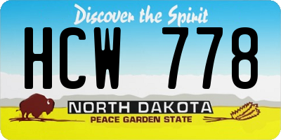 ND license plate HCW778