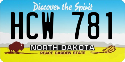 ND license plate HCW781