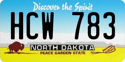 ND license plate HCW783