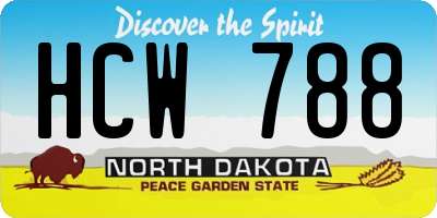 ND license plate HCW788