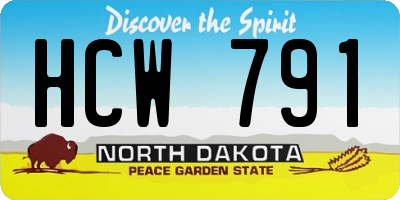 ND license plate HCW791
