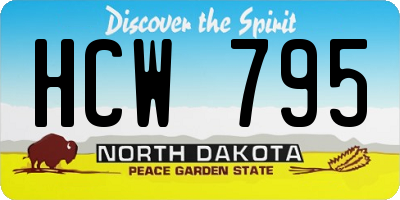 ND license plate HCW795