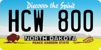 ND license plate HCW800