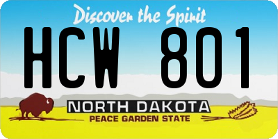 ND license plate HCW801