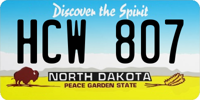 ND license plate HCW807
