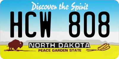 ND license plate HCW808