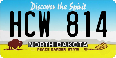 ND license plate HCW814