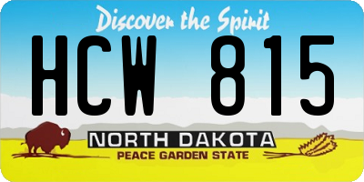 ND license plate HCW815