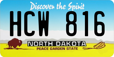 ND license plate HCW816