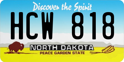 ND license plate HCW818