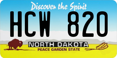 ND license plate HCW820