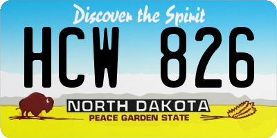 ND license plate HCW826