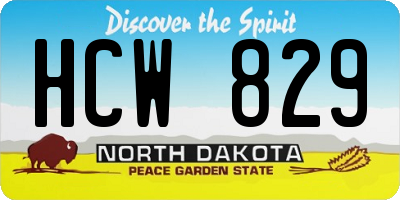 ND license plate HCW829