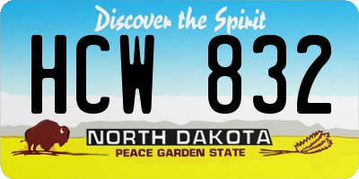 ND license plate HCW832