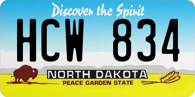ND license plate HCW834