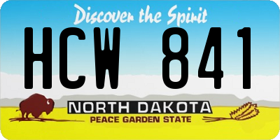 ND license plate HCW841