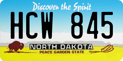 ND license plate HCW845