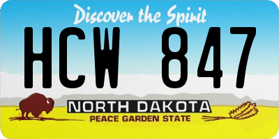 ND license plate HCW847