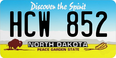 ND license plate HCW852