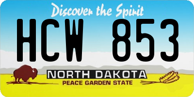 ND license plate HCW853