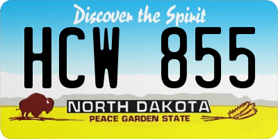 ND license plate HCW855