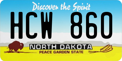 ND license plate HCW860